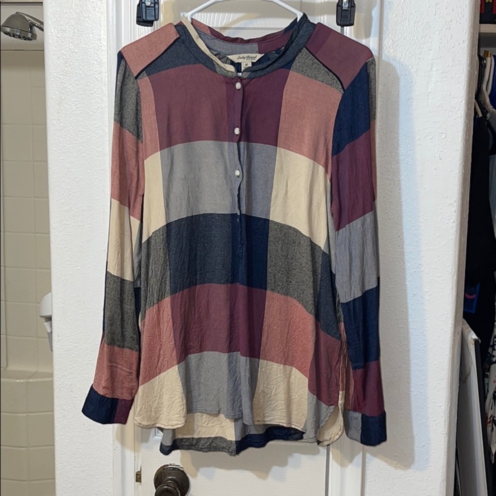 Lucky brand women’s plaid Long sleeve